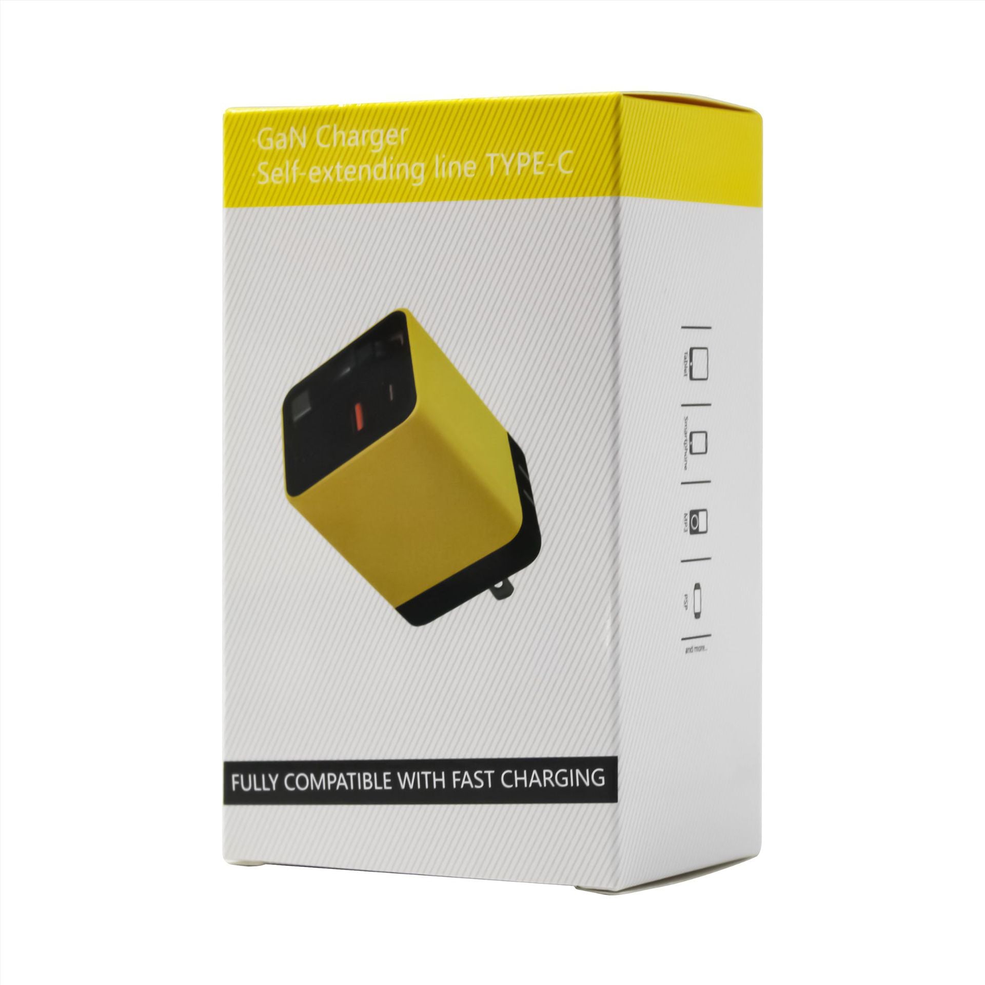 80W GaN Retractable Cable Fast Charger with PD