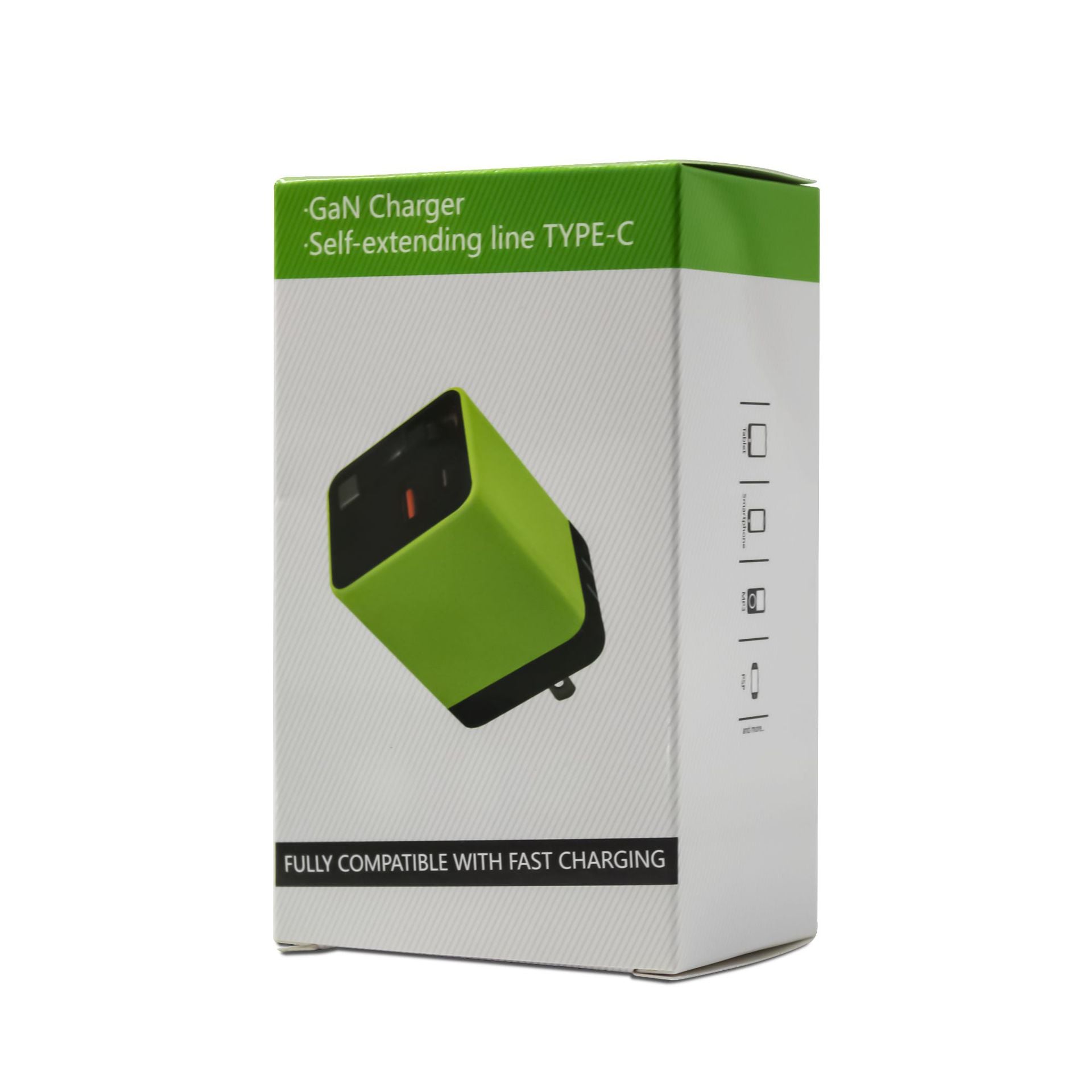 80W GaN Retractable Cable Fast Charger with PD